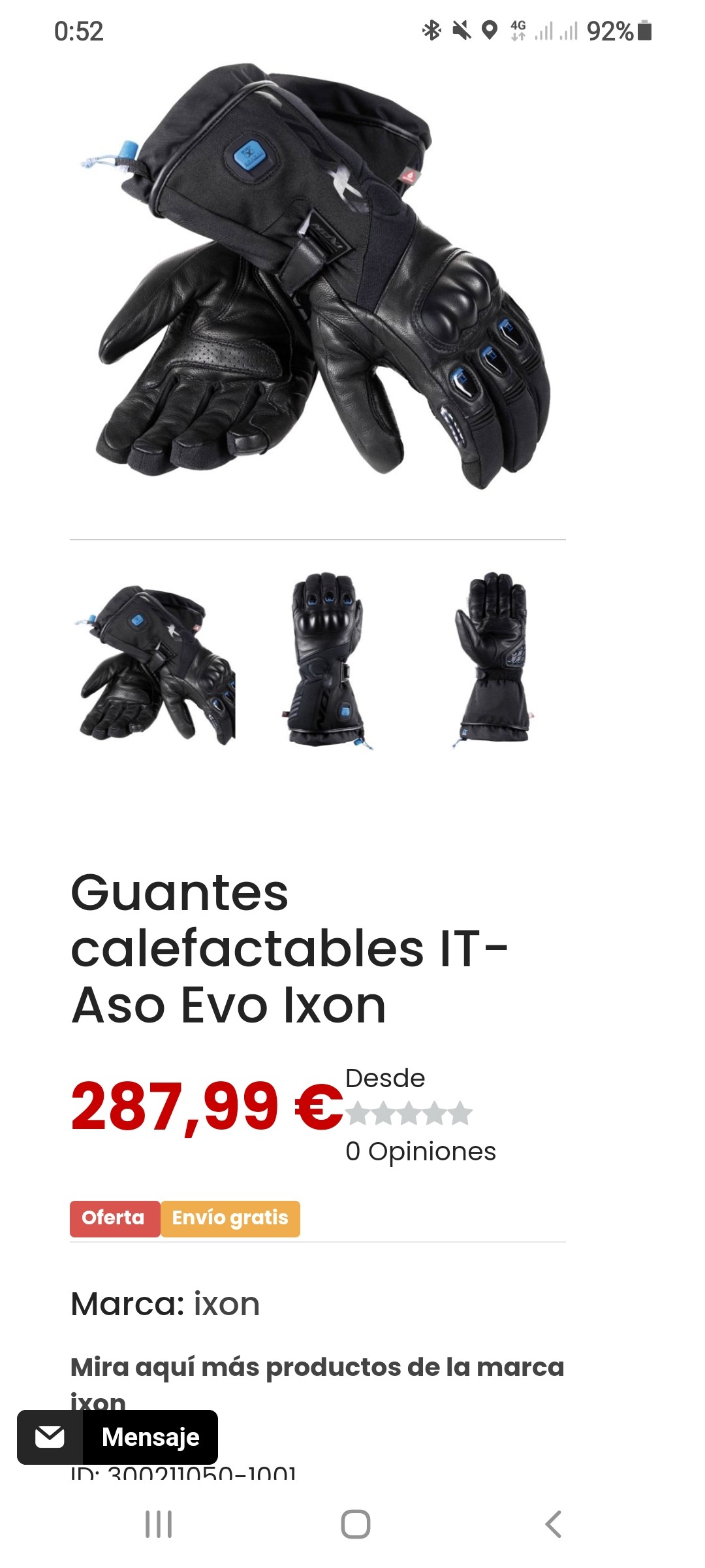 Guantes Calefactables Ixon It Aso Evo